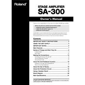 Roland SA-300 manual cover