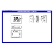 Casio DQ982N Clock manual cover