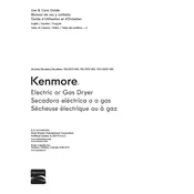 Kenmore 75132 110.6513410 Dryer manual cover