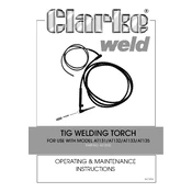 Clarke 6012232 Tig Welding Torch for Use AT133 manual cover