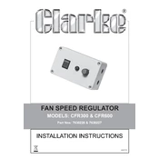 Clarke 7630227 CFR600 Fan Speed Regulator manual cover