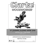 Clarke 6461515 10 Inch 255mm Sliding Mitre Saw manual cover