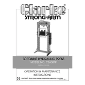 Clarke 7615200 CSA30FP 30 Tonne Hydraulic Press manual cover