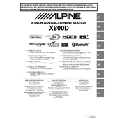 Alpine X800D manual cover