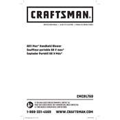 Craftsman CMCBL760E1 Blower manual cover