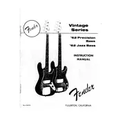 Fender U.S. Vintage 62 Jazz Bass Guitar manual cover