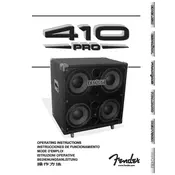 Fender 410 Pro ST Bass Loudspeaker Enclosure 2217100000 Speaker manual cover