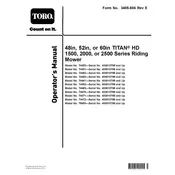 Toro Titan HD 2000 74460 Mower manual cover