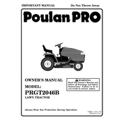 Poulan Pro PRGT2046B Mower manual cover