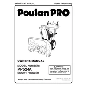 Poulan Pro PP524A Snow Thrower manual cover