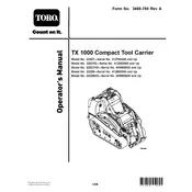 Toro TX 1000 22327 Tool Carrier manual cover