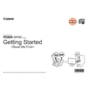 Canon Pixma MP980 Series K10327 manual cover