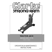 Clarke 7624005 CFT5 5 Tonne Fork Lift Tractor Jack manual cover