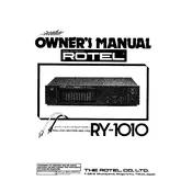 Rotel RY-1010 Analyzer manual cover