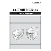 Citizen CL-S700 II Series Printer manual cover