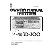 Rotel RD-300 Cassette Deck manual cover