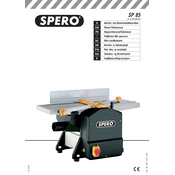 Spero SP 85 3902202922 Planing Machine manual cover