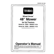 Toro Wheel Horse 48-inch 78364 Mower manual cover