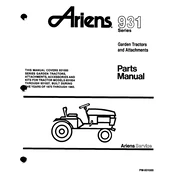 Ariens 931 Series 931004 Tractor manual cover