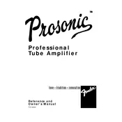 Fender Prosonic Combo 021-1007-000 120V Amplifier manual cover