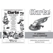 Clarke 6470097 CAG232 9 Inches Angle Grinder manual cover