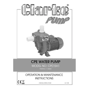 Clarke 7120305 CPE15A1 Water Pump manual cover