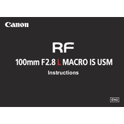 Canon RF 100mm F2.8 L MACRO IS USM manual cover