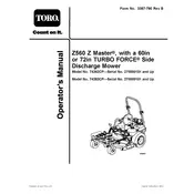 Toro Z Master Z560 74262CP Mower manual cover