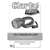 Clarke 6487035 CFL20Li 20V Cordless LED Lamp manual cover