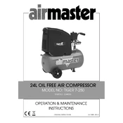 Clarke 2244030 Airmaster Tiger 7 250 Oil Free Air Compressor manual cover