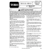 Toro Recycler 21-inch 20218 Mower manual cover