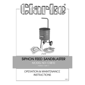 Clarke 7640117 CSB10 Siphon Feed Sandblaster manual cover