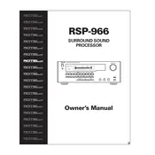 Rotel RSP-966 Sound Processor manual cover