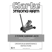 Clarke 7623037 CTJ3000C 3 Tonne Garage Jack manual cover