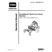 Toro GrandStand Multi Force 74527 Snow Machine