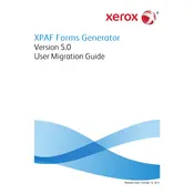 Xerox XPAF Form Generator Ver.5.0 Software manual cover