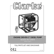 Clarke 7230175 DW75 Engine Driven 3 Inch Diesel Pump 