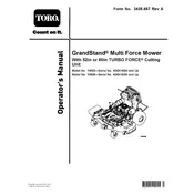 Toro GrandStand Turbo Force 74523 Mower manual cover