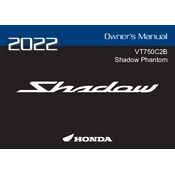 Honda VT750C2B Shadow Phantom 2022 Motorcycle manual cover