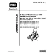 Toro Z Master 6000 Series 78922 Mower manual cover