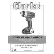 Clarke 4005616 CIR18LiC Cordless Impact Wrench manual cover