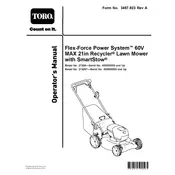 Toro Recycler SmartStow 21-inch 21326 Mower manual cover