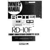 Rotel RD-10F Cassette Deck manual cover