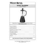 West Bend L57699 SHBL100 Blender manual cover