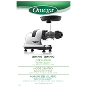 Omega J8006HDC Nutrition System Juicer manual cover