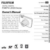 Fujifilm FinePix JX500 Camera manual cover