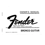 Fender Bronco 1973 Guitar manual cover