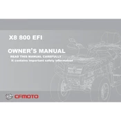 CFMOTO X8 800 EFI 2013 ATV manual cover