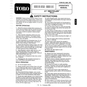 Toro Recycler 21-inch 20761B Mower manual cover