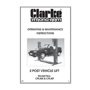 Clarke 7610136 CPL30S 2 Post Vehicle Lift manual cover